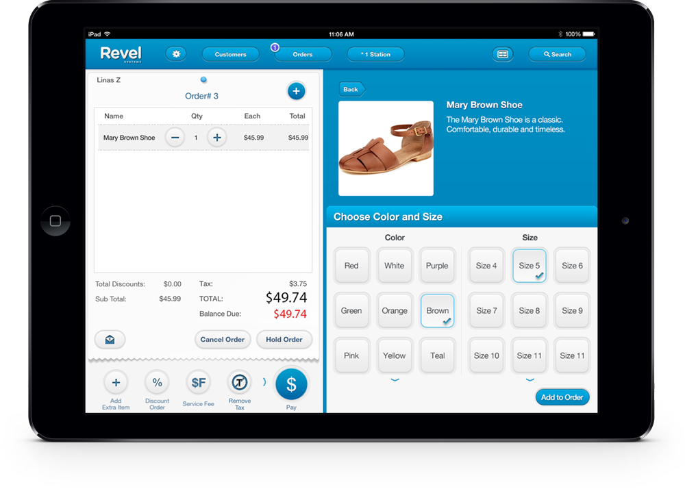 Retail Matrix Inventory Feature on the Revel Systems iPad POS